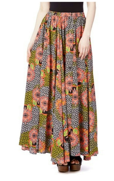 Boho Floral Maxi Skirt - Picture 1 of 6